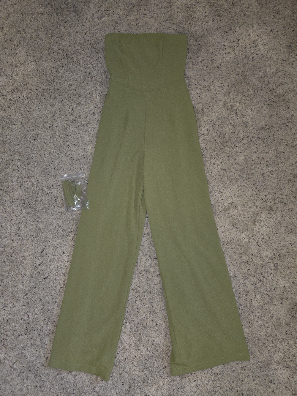 wild fable Olive Strapless Wide-Leg Jumpsuit